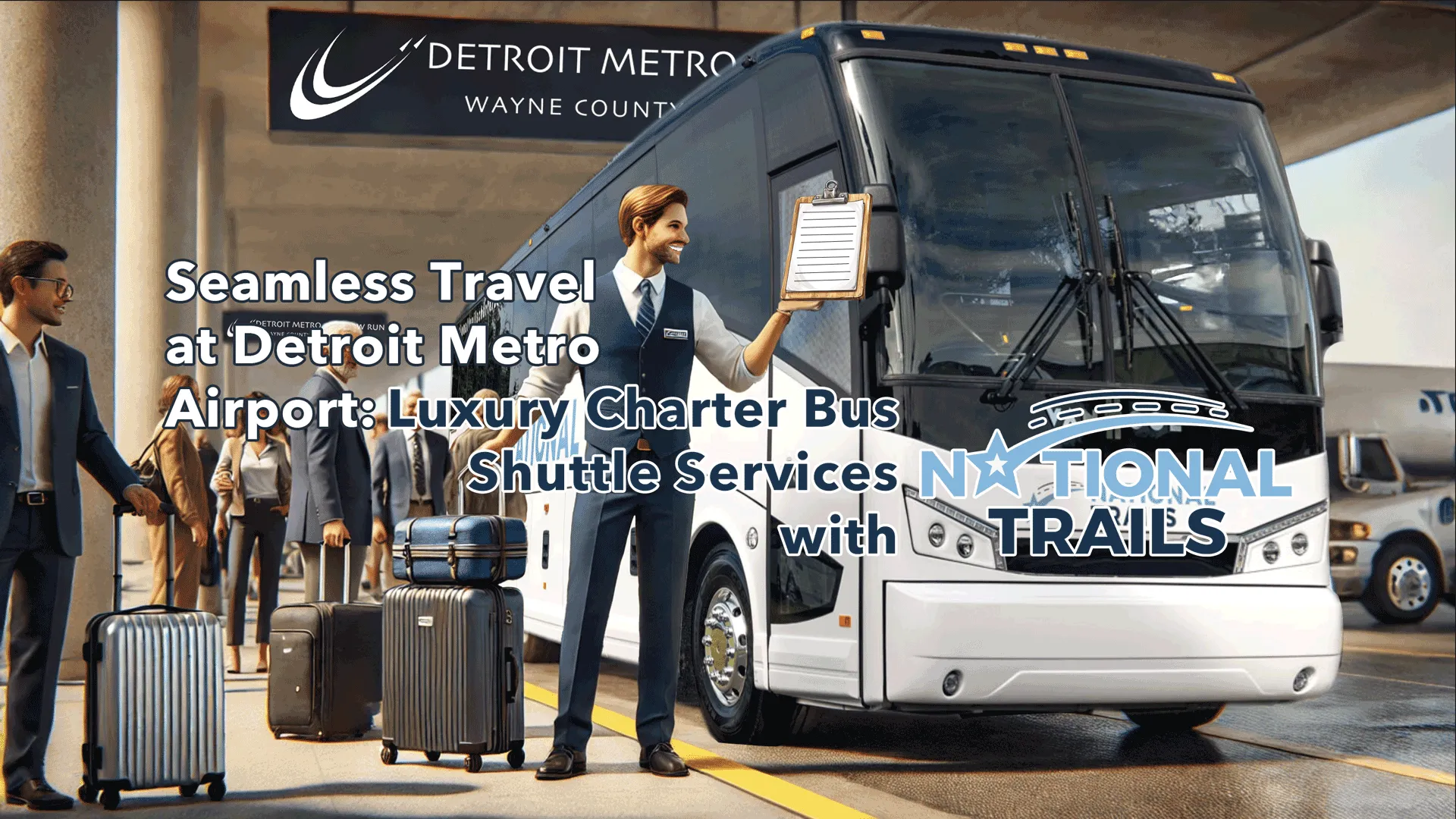 Seamless Travel At Detroit Metro Airport: Luxury Charter Bus Shuttle Services With National Trails